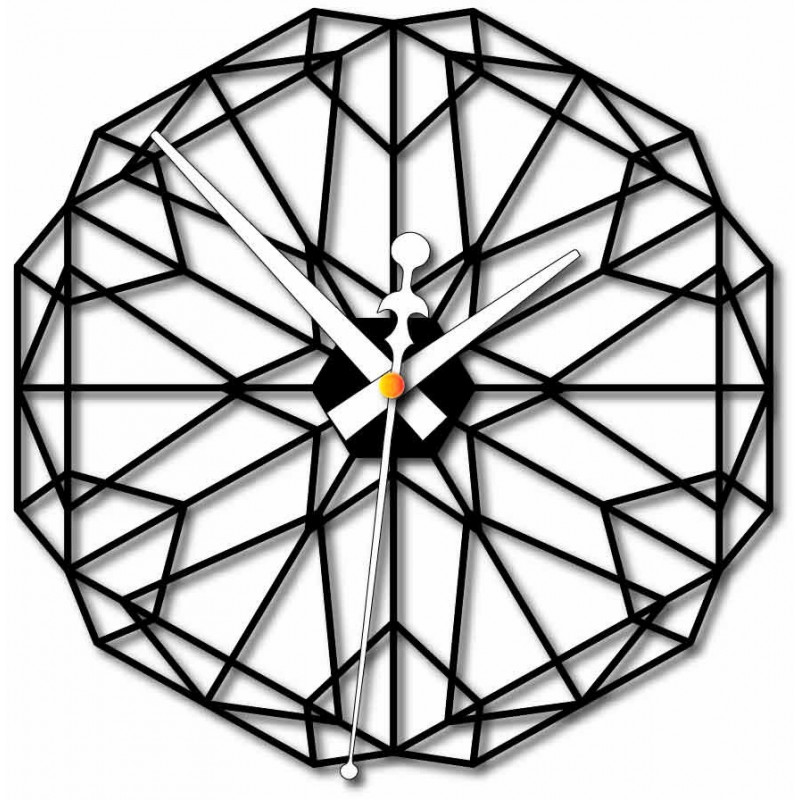 Geometrické hodiny na zeď z dřevěné překližky - CUDO