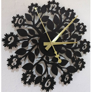 Sentop - nástěnné hodiny na zeď z dřevěné překližky kvet...