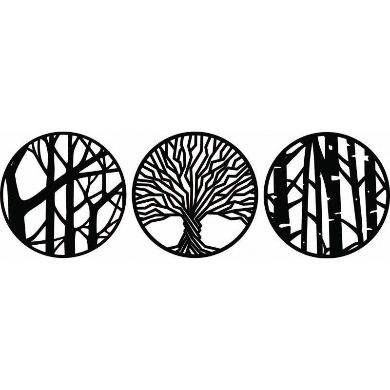 Třídílná nástěnná dekorace - YOSED