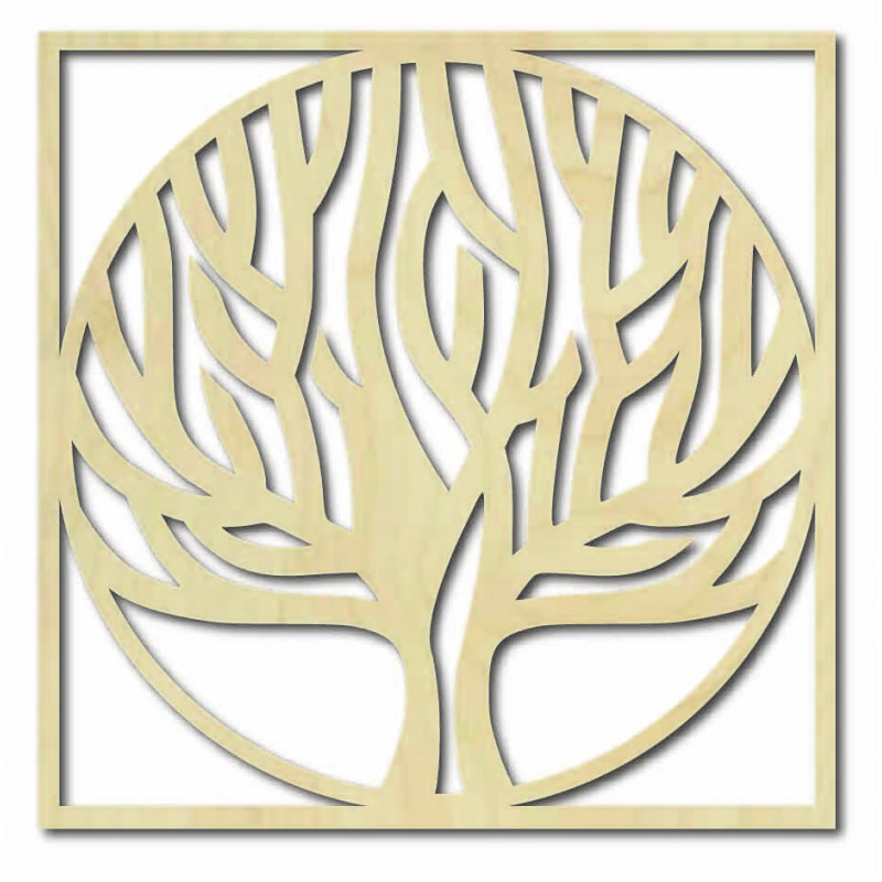 Dřevěný nástěnný obraz strom v rámu UASVED