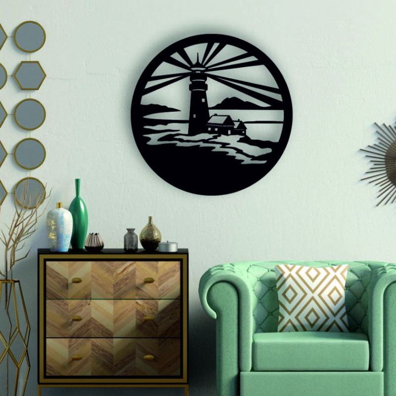 Sentop - Maják moderní obraz na stěnu - dřevěná dekorace