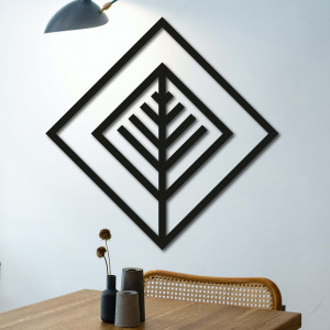 Moderní obraz na stěnu - dřevěná dekorace čtverec ATALY |...