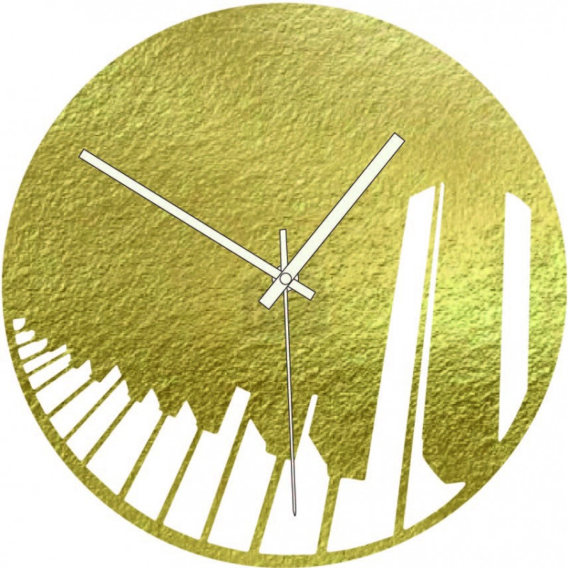 Dřevěné hodiny piano symphony černé a barevné -...