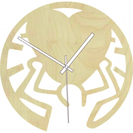 Dřevěné hodiny - láska na ramenou černé a barevné | SENTOP PR0420