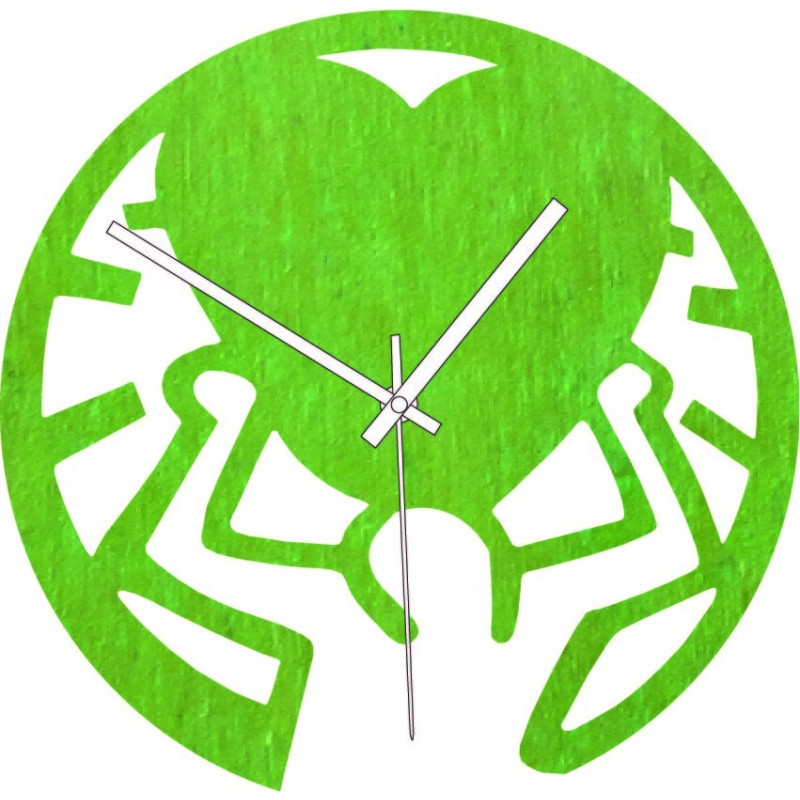 Dřevěné hodiny - láska na ramenou černé a...