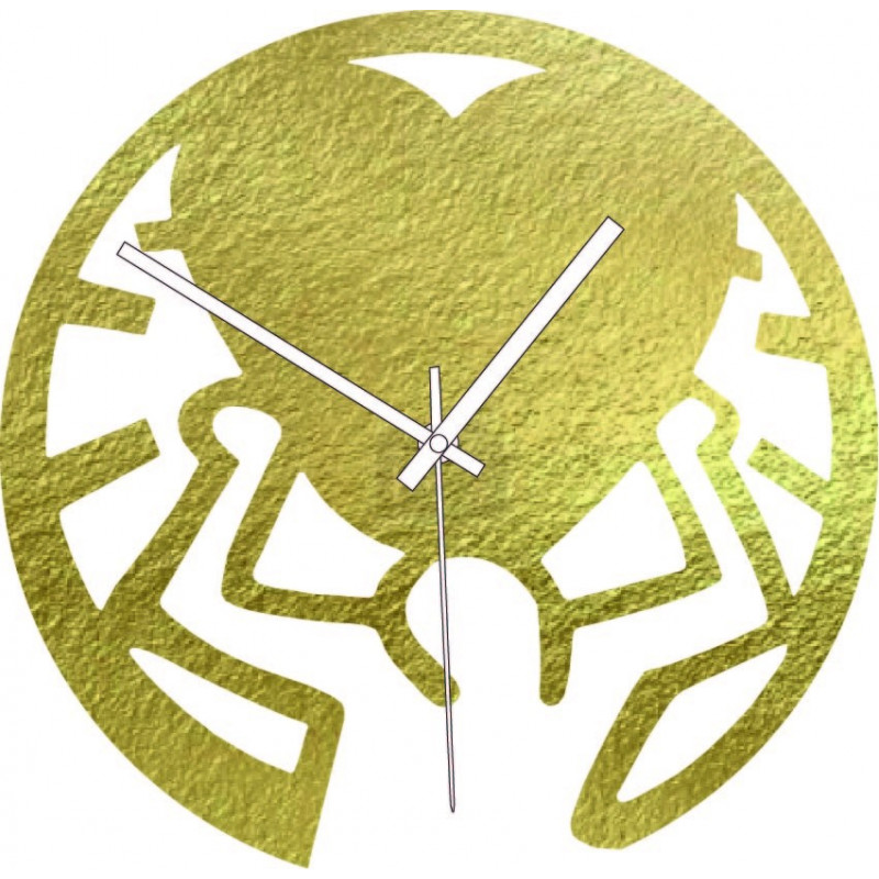 Dřevěné hodiny - láska na ramenou černé a...