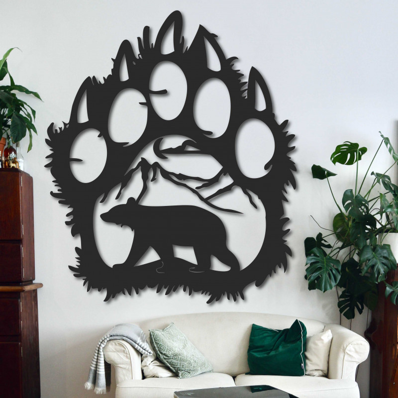 Velký dřevěný obraz na stěnu medvědí stopa - SOPORTAR | SENTOP