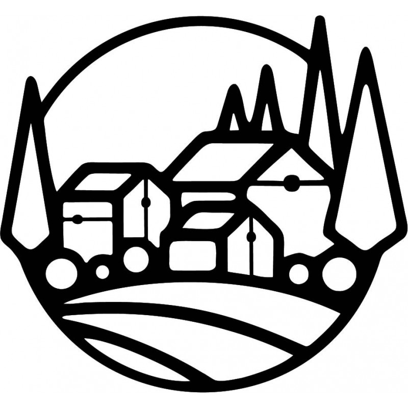 Dřevěný obraz na zeď domky