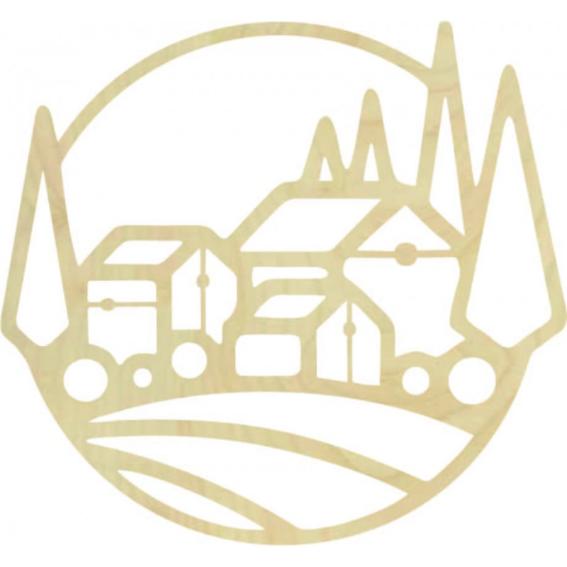 Dřevěný obraz na zeď domky