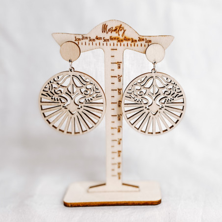 Dřevěné přírodní visící náušnice LILIEN - MONATY | SENTOP N004