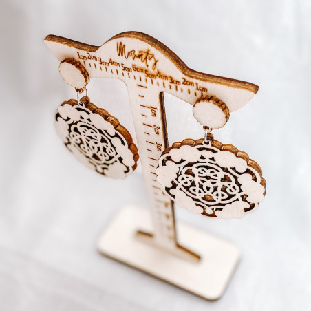Dřevěné přírodní visící náušnice AURORA - MONATY | SENTOP N006