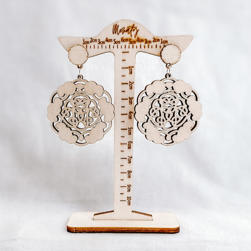 Dřevěné přírodní visící náušnice AURORA -...