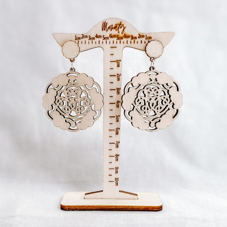 Dřevěné přírodní visící náušnice AURORA - MONATY | SENTOP N006