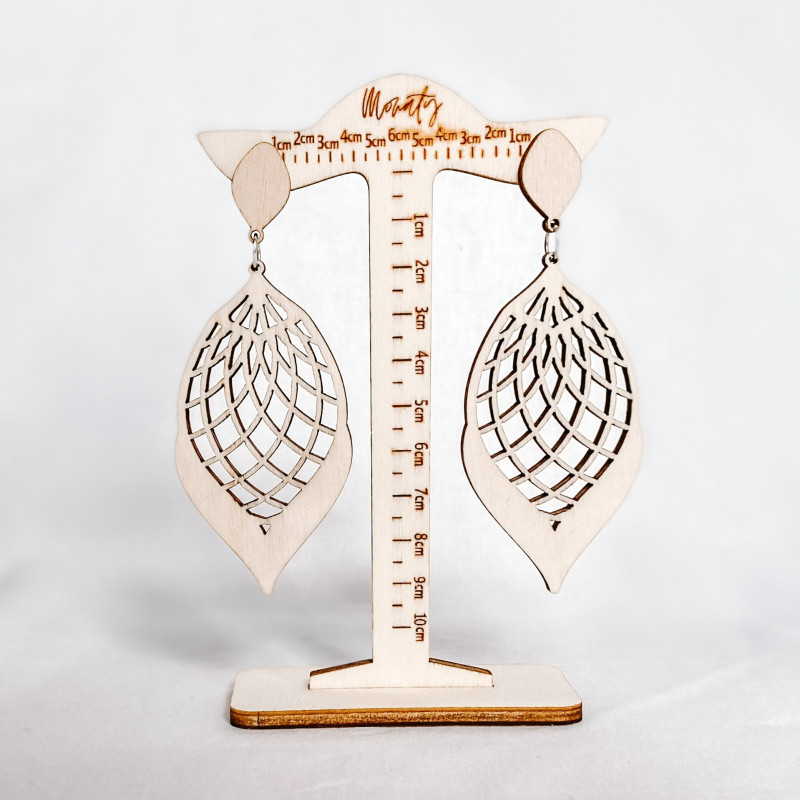 Dřevěné přírodní visící náušnice MELLIFLUOUS |...