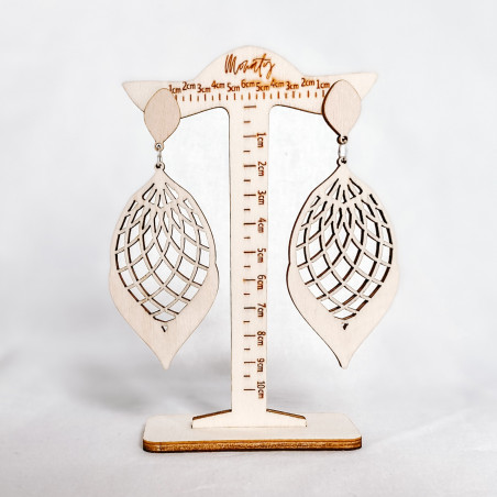 Dřevěné přírodní visící náušnice MELLIFLUOUS | SENTOP N007