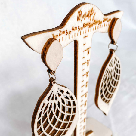 Dřevěné přírodní visící náušnice MELLIFLUOUS | SENTOP N007