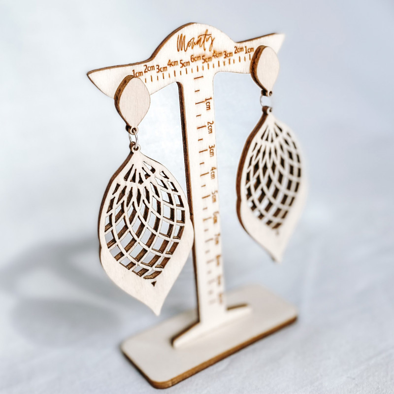 Dřevěné přírodní visící náušnice MELLIFLUOUS |...