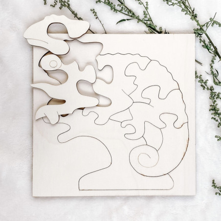 Dřevěná montessori vkládačka pro děti - CHAMELEÓN | SENTOP H014