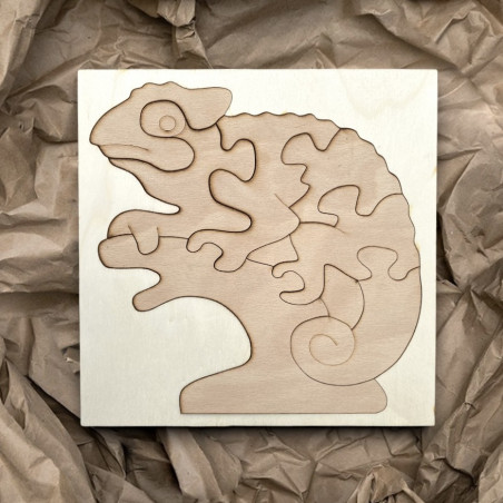 Dřevěná dvoubarevná dřevěná montessori vkládačka pro děti - Chameleon BUK | SENTOP