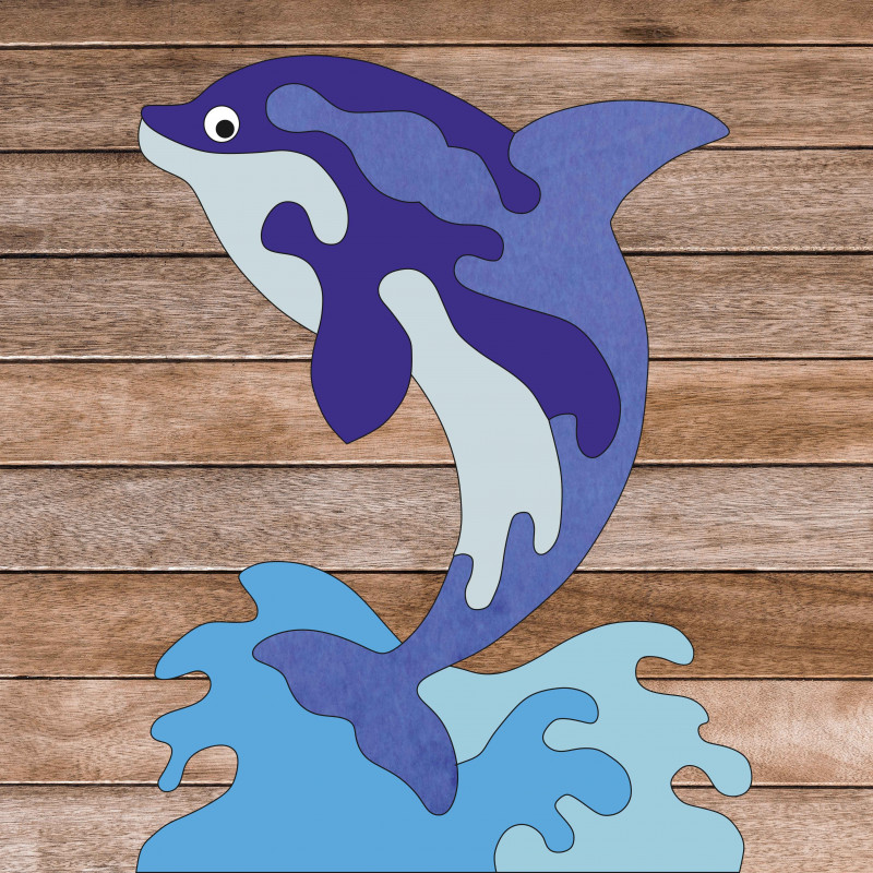 Dřevěná montessori smyslová pomůcka - Delfín |...