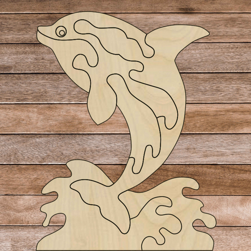 Dřevěná montessori smyslová pomůcka - Delfín |...