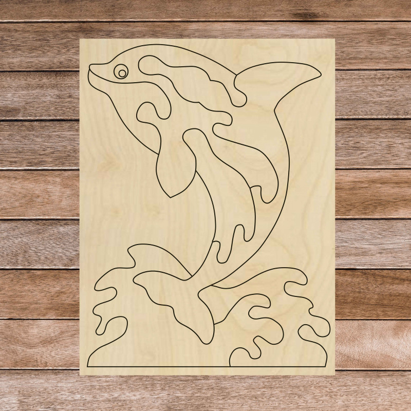 Dřevěná montessori smyslová pomůcka - Delfín | SENTOP H015 Topol