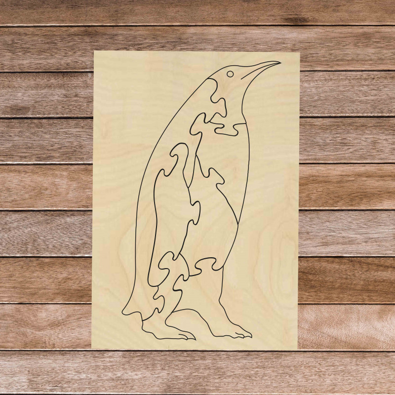 Dřevěné montessori edukační puzzle - Tučňák |...