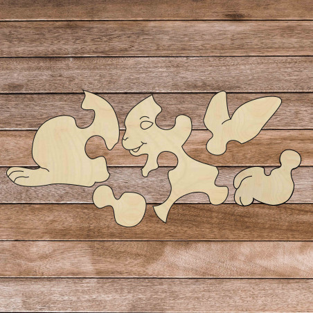 Dřevěné montessori edukační puzzle - Zajíček | SENTOP H020 Topol