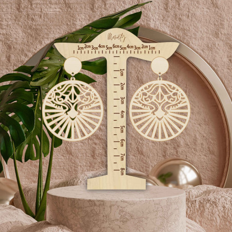 Dřevěné přírodní visící náušnice LILIEN - MONATY | SENTOP N004