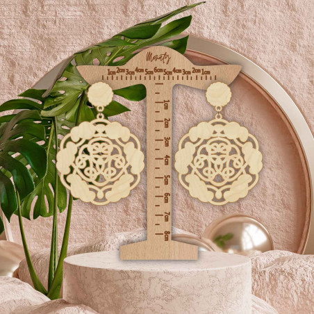 Dřevěné přírodní visící náušnice AURORA - MONATY | SENTOP N006