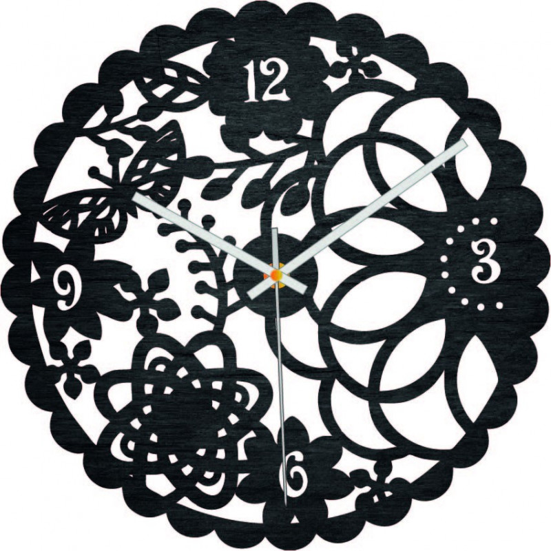 Dřevěné nástěnné hodiny Motýlí louka - FORSED