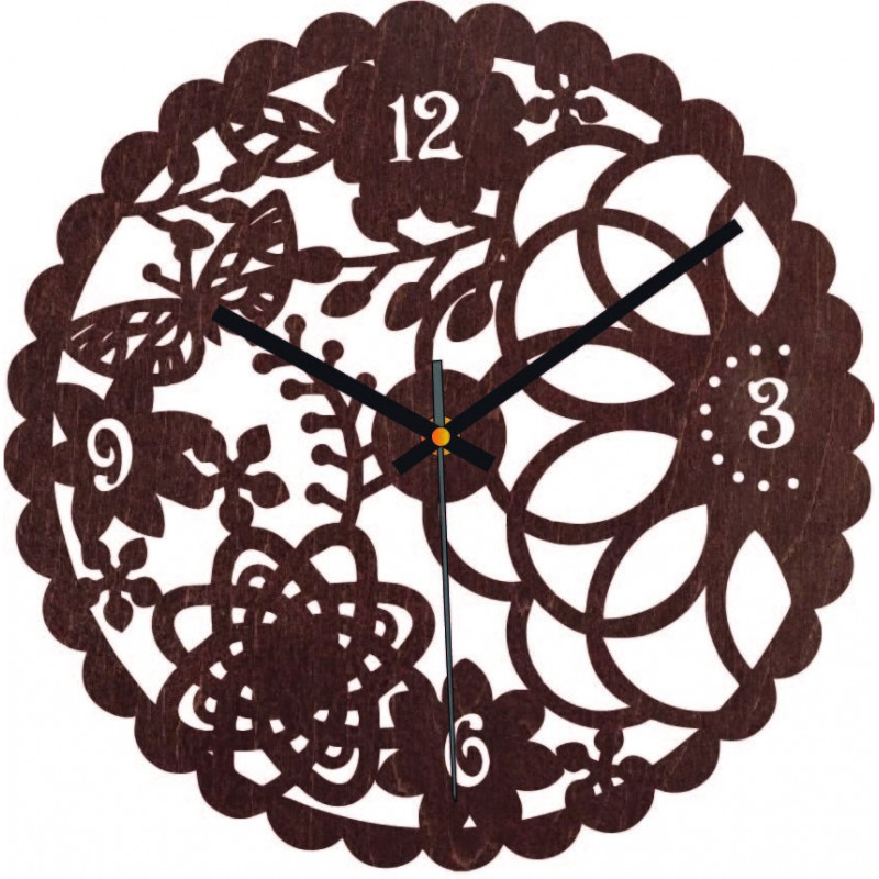 Dřevěné nástěnné hodiny Motýlí louka - FORSED