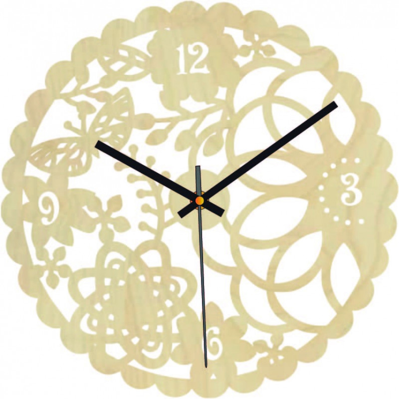 Dřevěné nástěnné hodiny Motýlí louka - FORSED