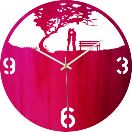 Dřevěné hodiny na zeď láska v parku