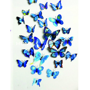 Modré motýli tmavé - 1balení obsahuje 12 ks BLUE