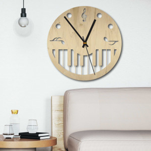 Nástěnné hodiny ze dřeva - Noty černé i barevné | SENTOP...