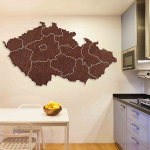 Dřevěná nástěnná mapa Česká republika - 14 kusů | SENTOP M002