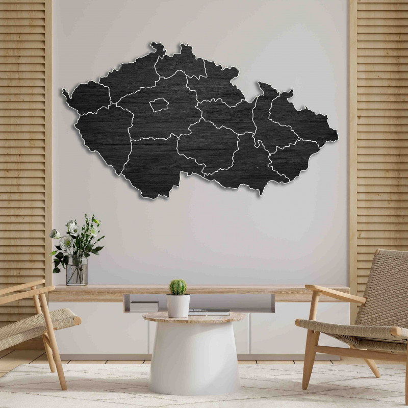 Puzzle dřevěná nástěnná mapa Česká republika