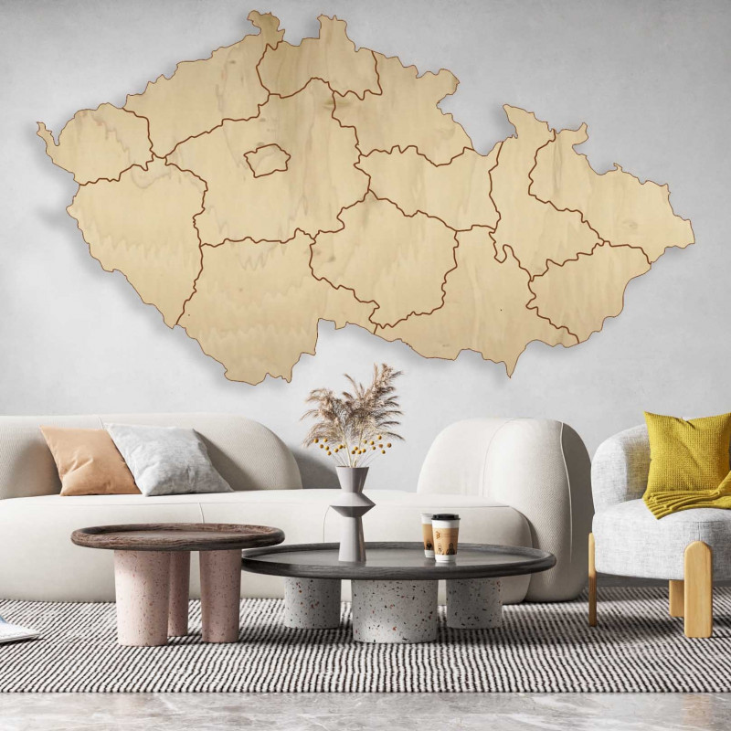 Puzzle dřevěná nástěnná mapa Česká republika