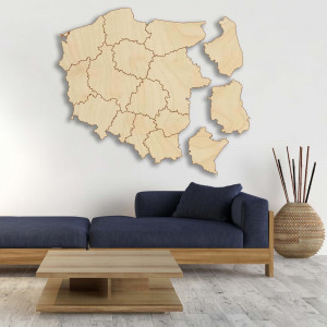 Dřevěná nástěnná mapa Polská republika - 16 dílků |... 2