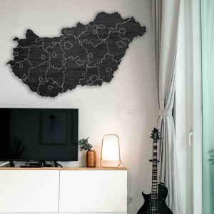 Dřevěná nástěnná mapa Maďarska - 40 kusů | SENTOP M005