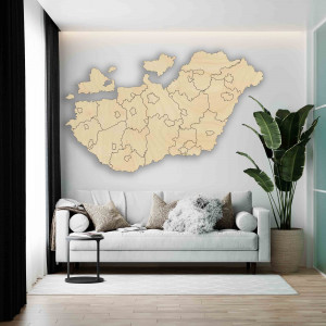Dřevěná nástěnná mapa Maďarska - 40 kusů | SENTOP M005 2