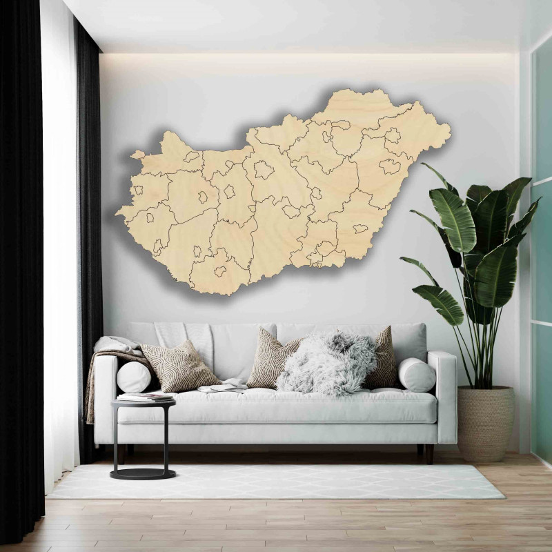 Dřevěná nástěnná mapa Maďarska - 40 kusů | SENTOP M005
