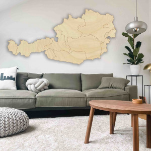 Dřevěná mapa na stěnu Rakousko - 10 ks | SENTOP M008 2
