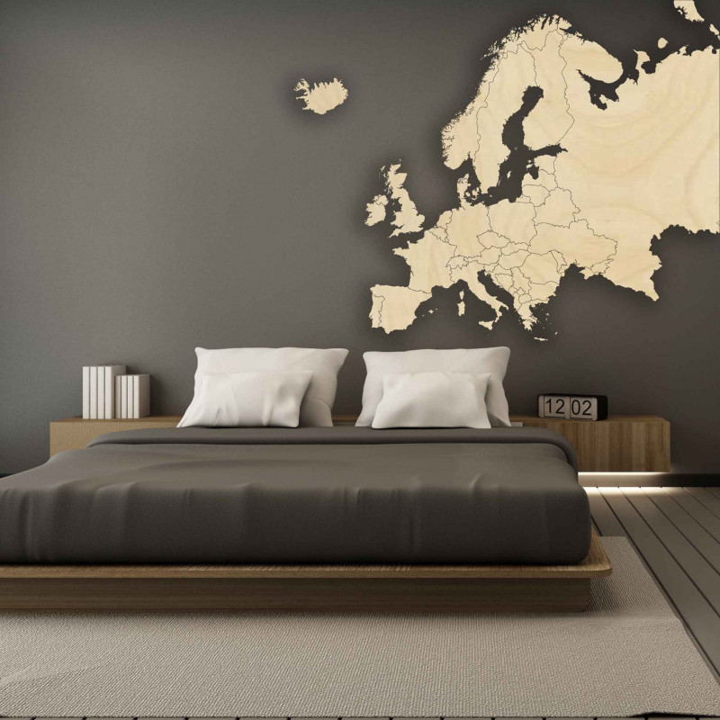Dřevěná mapa na stěnu Evropa | SENTOP M009