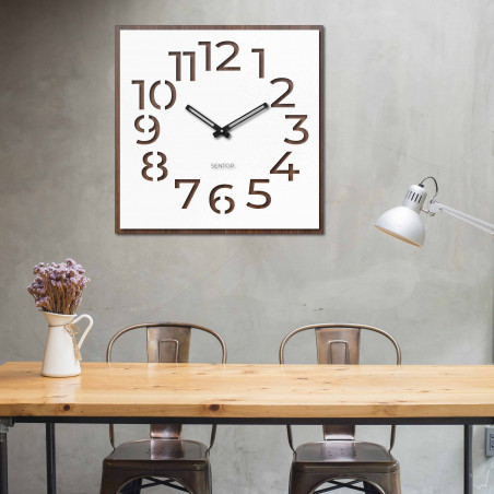 Dřevěné hodiny na zeď - Sentop | HDFK024 | ořech wenge