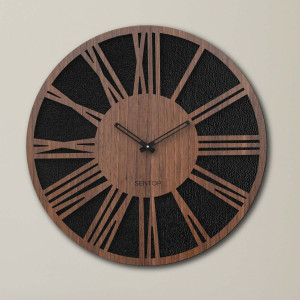Nástěnné dřevěné hodiny římské číslice - Sentop | HDFK029 | ořech wenge