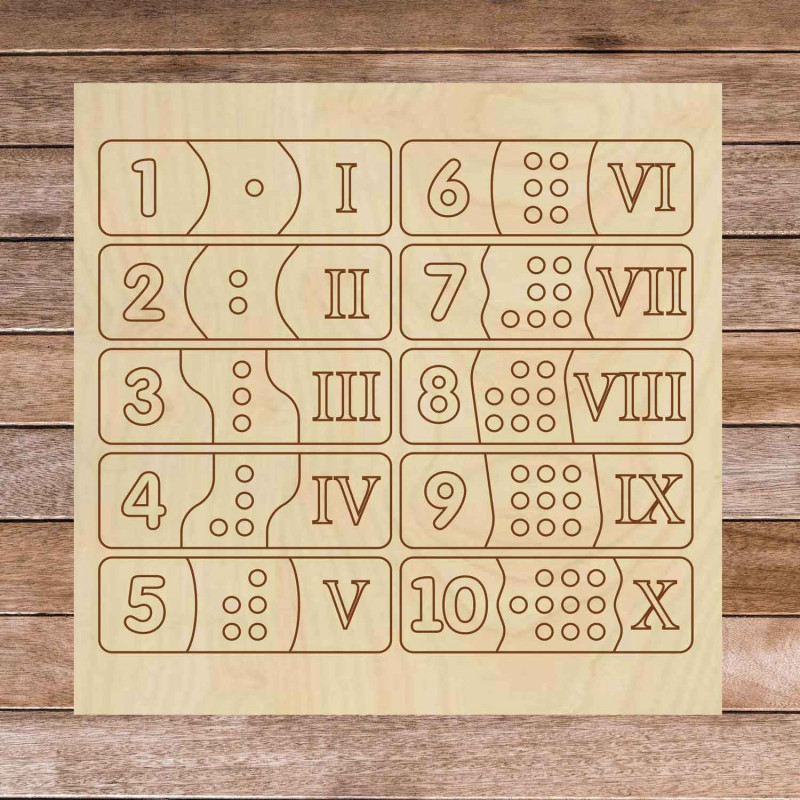 Dětská dřevěná skládačka - Římské číslice 30...