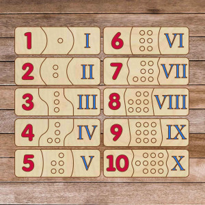 Dětská dřevěná skládačka - Římské číslice 30 dílků |...