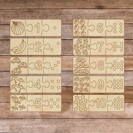 Dětská dřevěná skládačka - Třídílné puzzle 30 dílků | GOLBIT